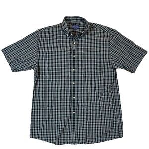 Pendleton Short Sleeve Green Plaid Button Down Shirt Size Large See Note